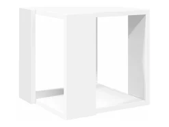 Mesa de centro madera de ingeniería blanca 32x32x30 cm