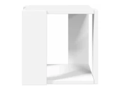 Mesa de centro madera de ingeniería blanca 32x32x30 cm
