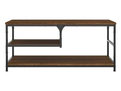 Mesa de centro madera de ingeniería roble marrón 90x49x40 cm