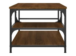 Mesa de centro madera de ingeniería roble marrón 90x49x40 cm