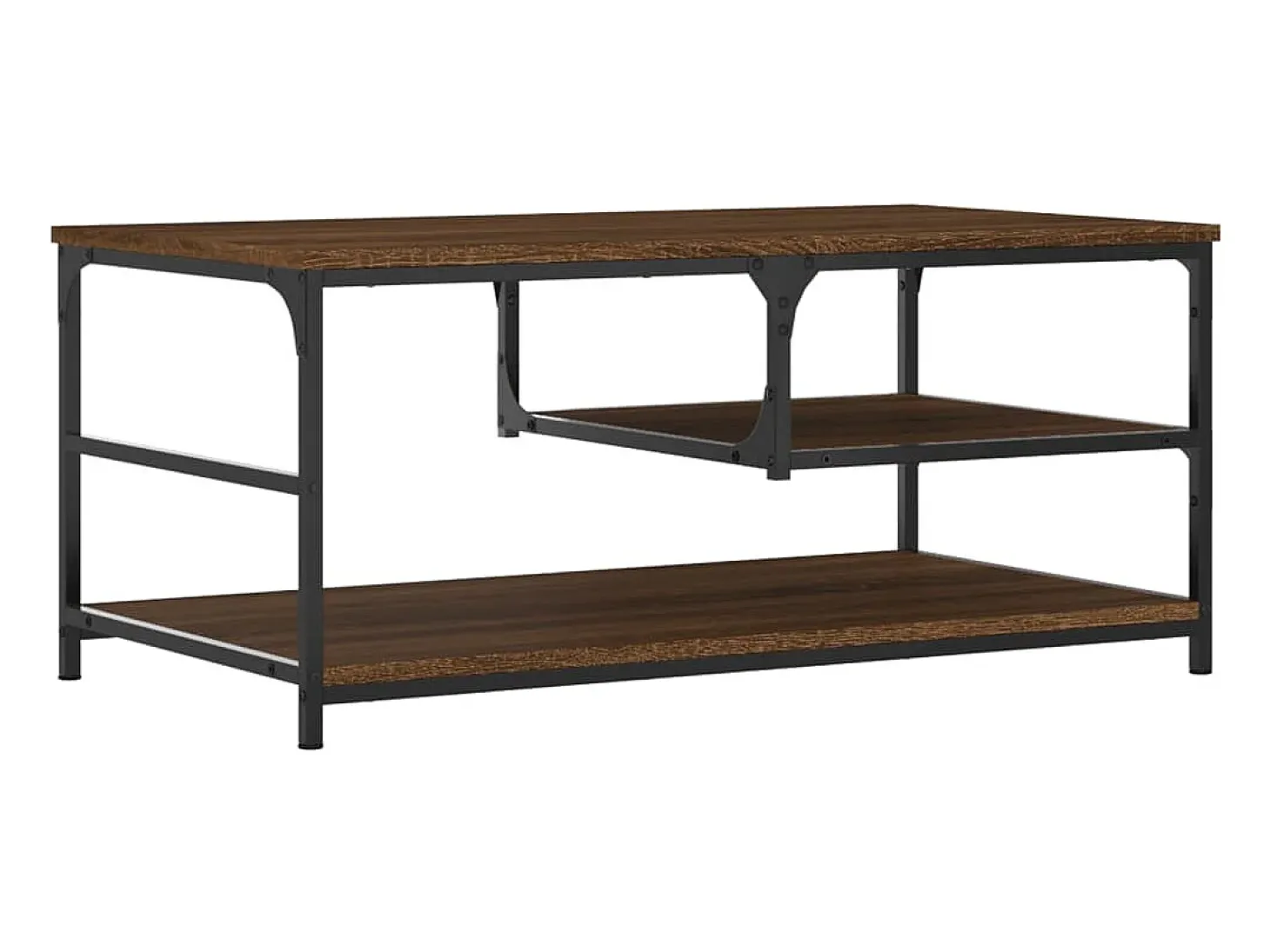 Mesa de centro madera de ingeniería roble marrón 90x49x40 cm