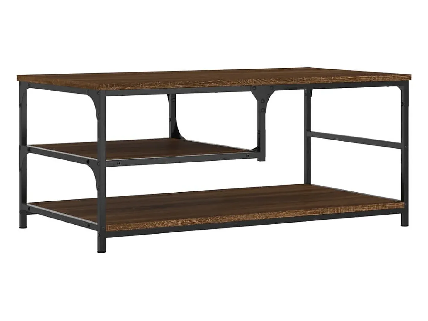 Mesa de centro madera de ingeniería roble marrón 90x49x40 cm