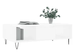 Mesa de centro madera de ingeniería blanco 104x60x35 cm