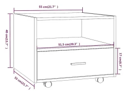Mesa de centro madera de ingeniería blanco 55x55x40 cm