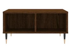 Mesa de centro madera de ingeniería roble marrón 60x60x30 cm