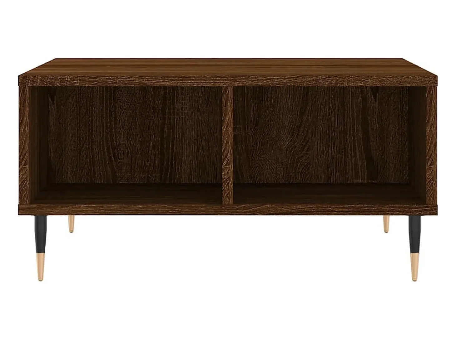 Mesa de centro madera de ingeniería roble marrón 60x60x30 cm