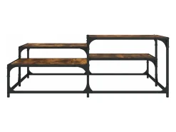 Mesa de centro madera de ingeniería roble ahumado 107x107x40 cm