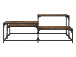 Mesa de centro madera de ingeniería roble ahumado 107x107x40 cm