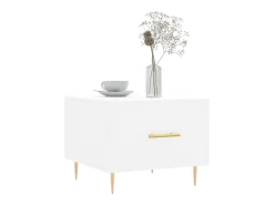 Mesa de centro madera de ingeniería blanca 50x50x40 cm