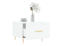Mesa de centro madera de ingeniería blanca 50x50x40 cm