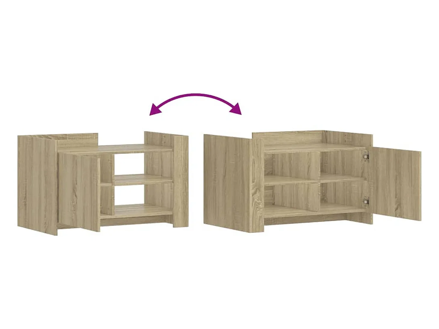 Mesa de centro madera de ingeniería roble Sonoma 80x50x50 cm