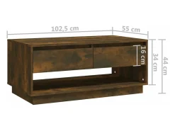 Mesa de centro madera de ingeniería roble ahumado 102,5x55x44cm