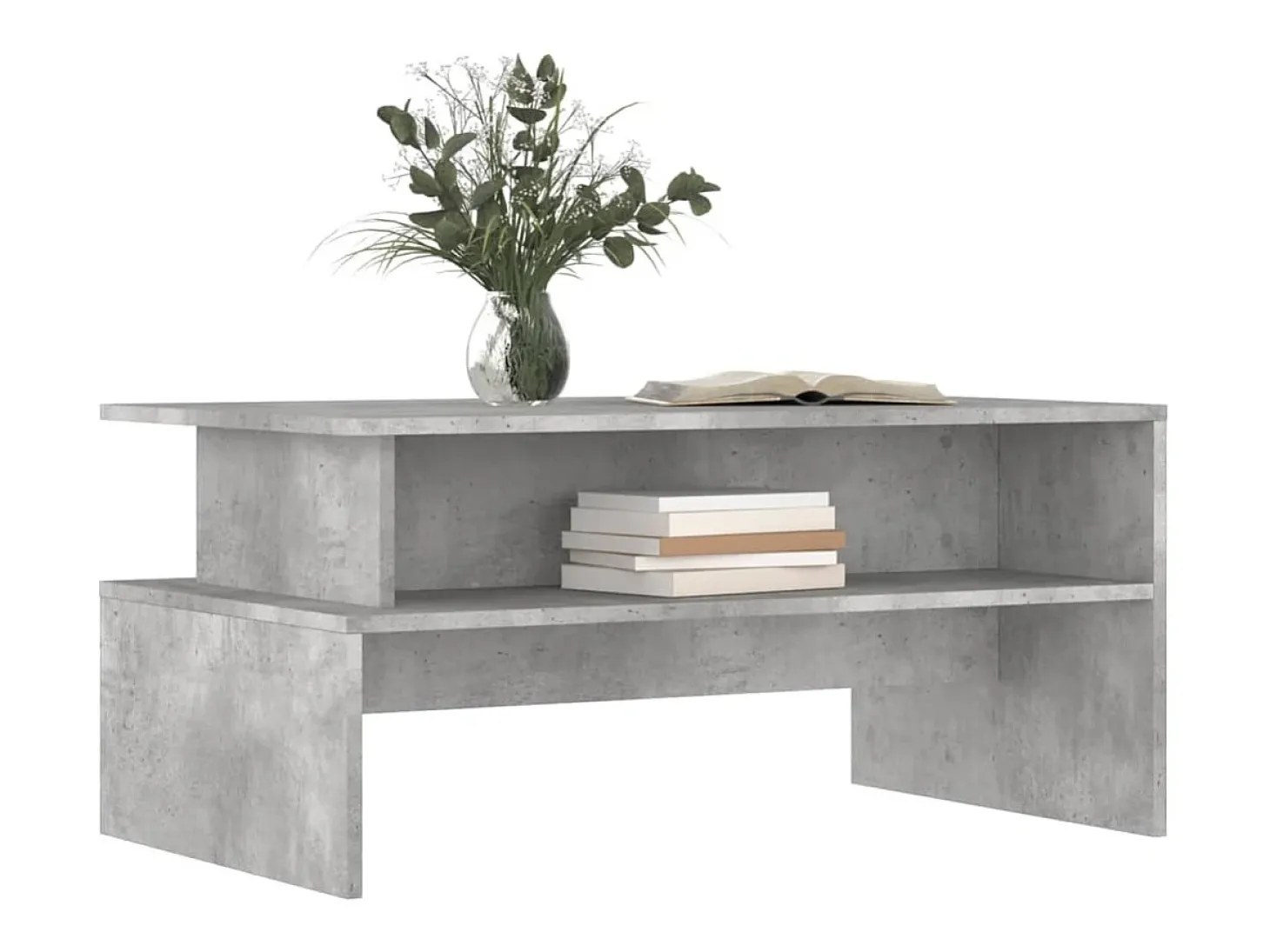 Mesa de centro madera de ingeniería gris hormigón 90x55x42,5 cm