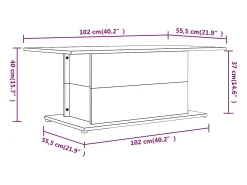 Mesa de centro madera de ingeniería gris Sonoma 102x55,5x40 cm