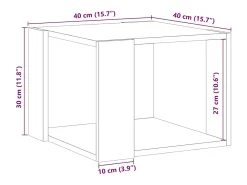 Mesa de centro madera de ingeniería roble artisan 40x40x30 cm
