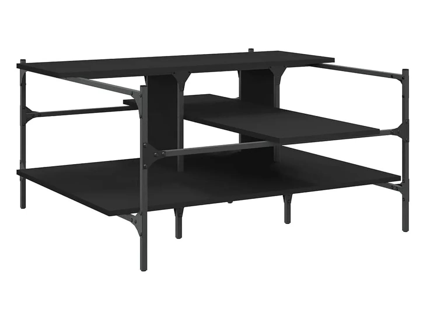 Mesa de centro madera de ingeniería negro 100x100x48,5 cm