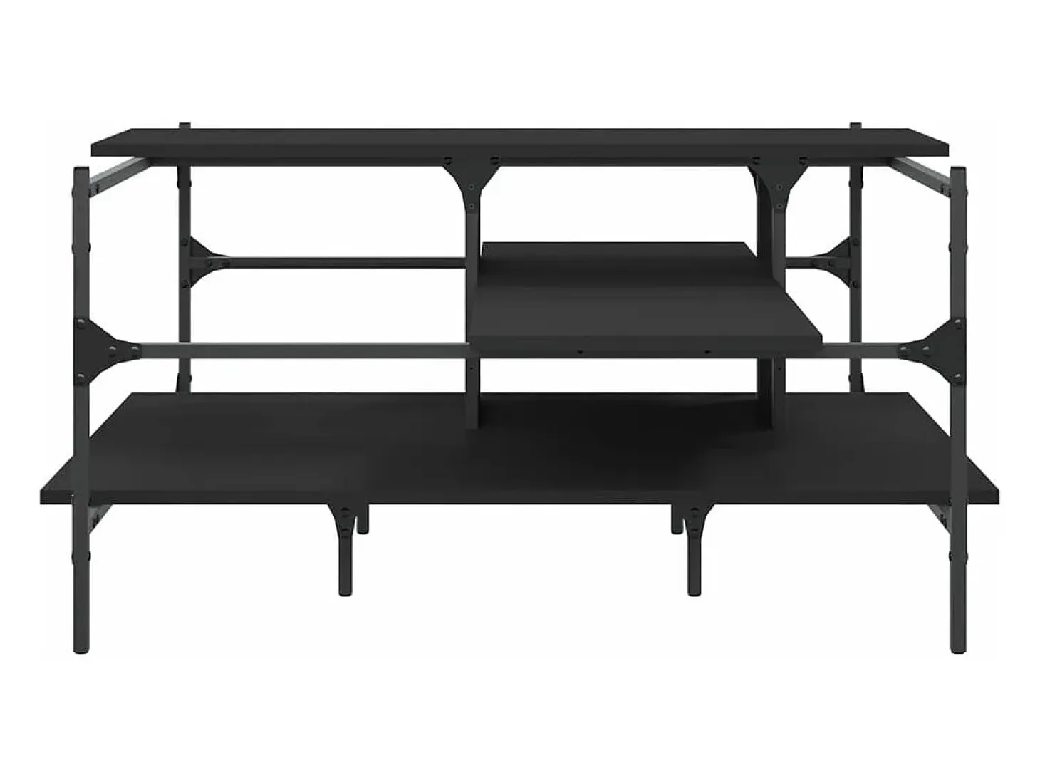 Mesa de centro madera de ingeniería negro 100x100x48,5 cm