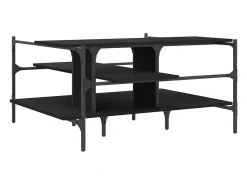 Mesa de centro madera de ingeniería negro 100x100x48,5 cm