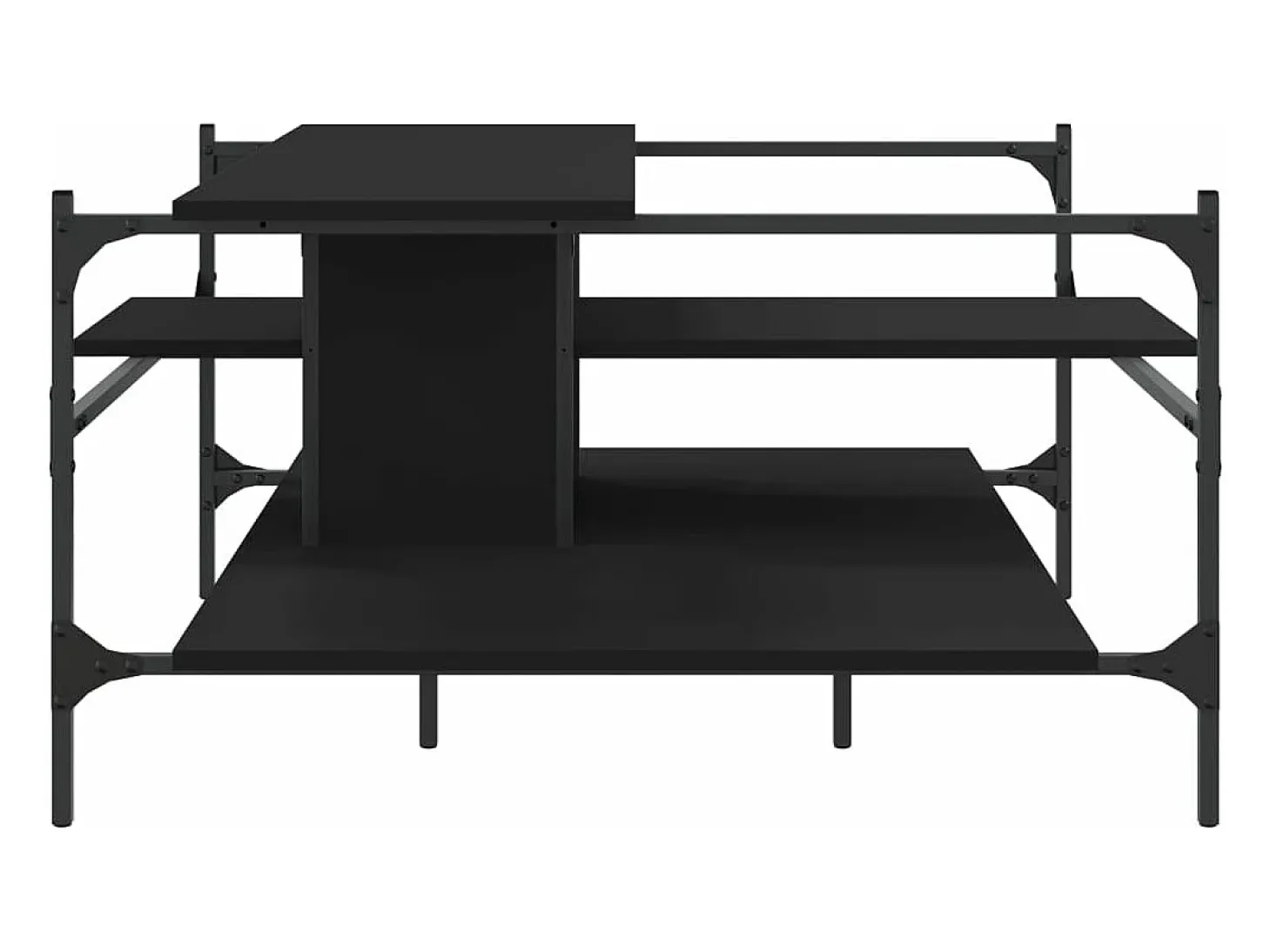 Mesa de centro madera de ingeniería negro 100x100x48,5 cm