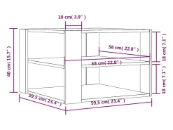 Mesa de centro madera de ingeniería blanco 58x58x40 cm