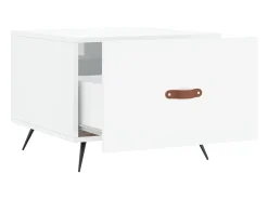 Mesa de centro madera de ingeniería brillo blanco 50x50x40 cm