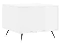 Mesa de centro madera de ingeniería brillo blanco 50x50x40 cm