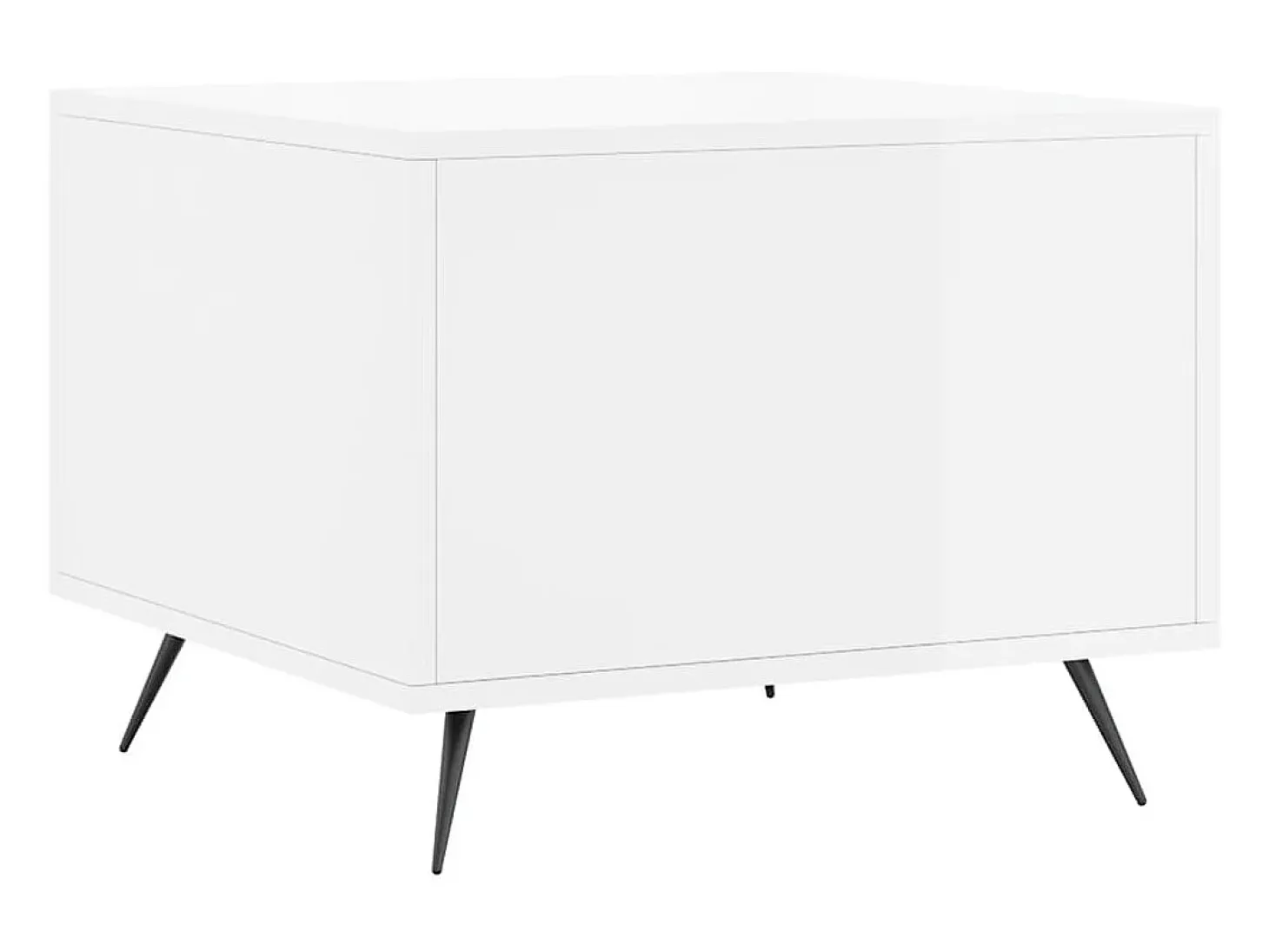 Mesa de centro madera de ingeniería brillo blanco 50x50x40 cm