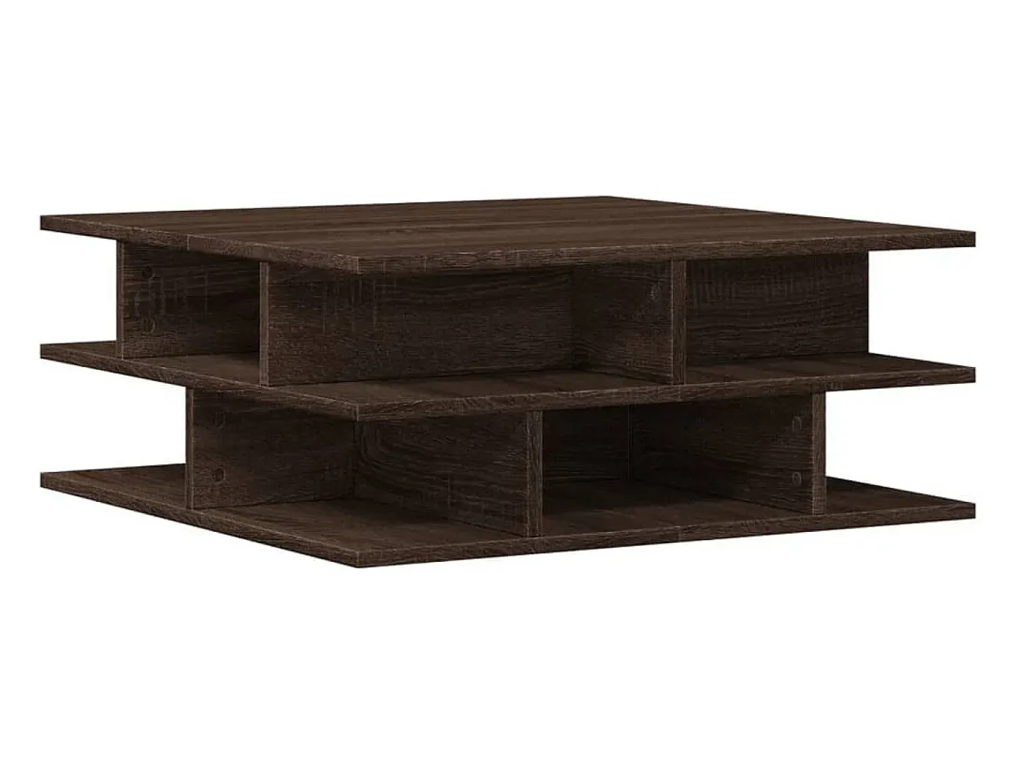 Mesa de centro madera de ingeniería roble marrón 70x70x29 cm