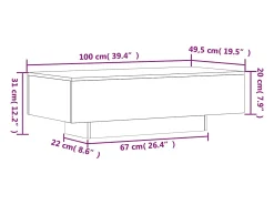 Mesa de centro madera de ingeniería gris Sonoma 100x49,5x31 cm