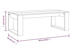 Mesa de centro madera de ingeniería blanco 102x50x35 cm
