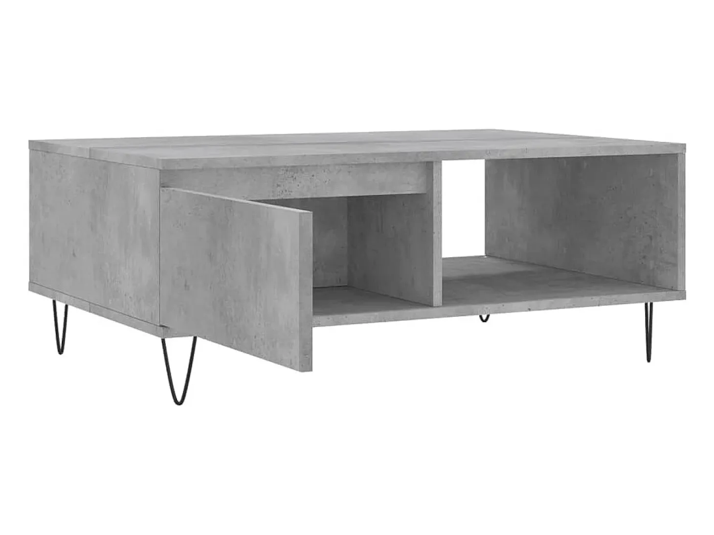 Mesa de centro madera de ingeniería gris hormigón 90x60x35 cm