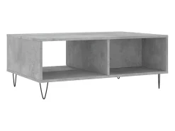 Mesa de centro madera de ingeniería gris hormigón 90x60x35 cm