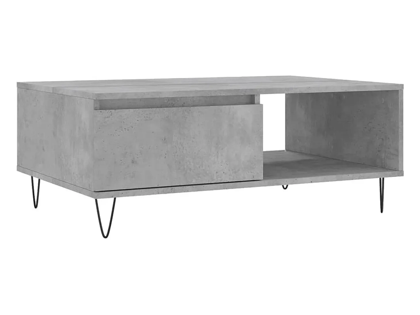 Mesa de centro madera de ingeniería gris hormigón 90x60x35 cm