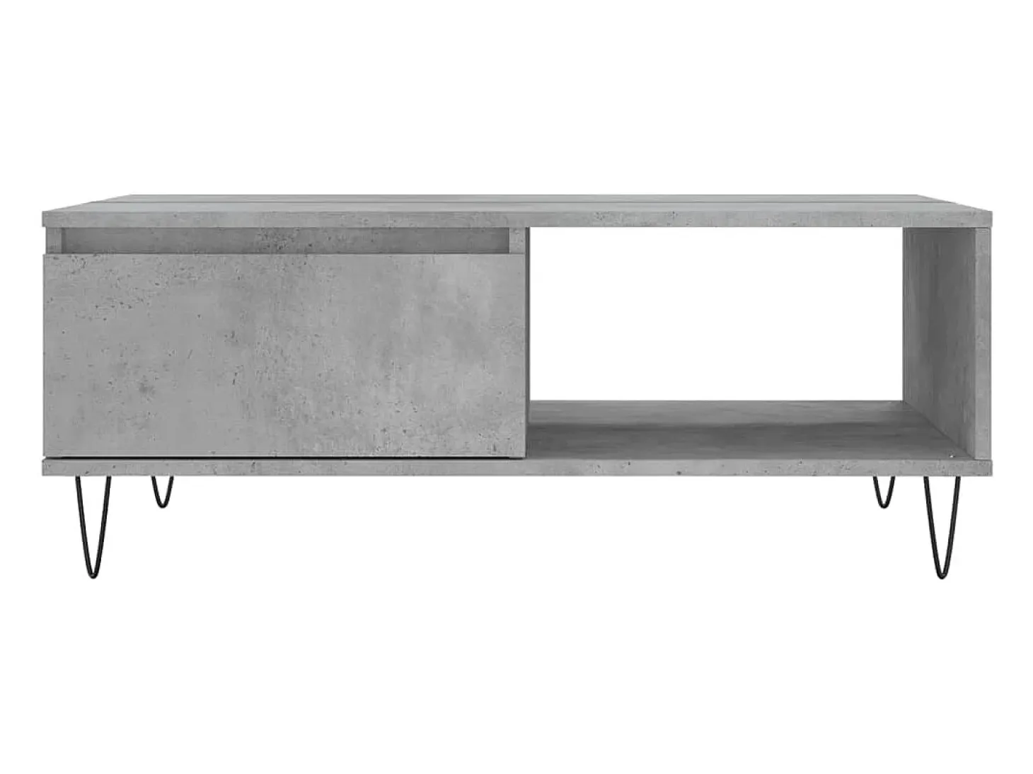 Mesa de centro madera de ingeniería gris hormigón 90x60x35 cm