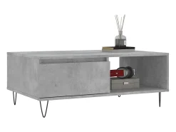 Mesa de centro madera de ingeniería gris hormigón 90x60x35 cm