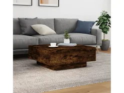 Mesa de centro madera de ingeniería roble ahumado 80x80x31 cm