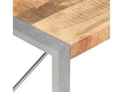 Mesa de centro madera de mango rugosa 120x60x40 cm