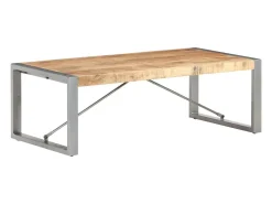 Mesa de centro madera de mango rugosa 120x60x40 cm