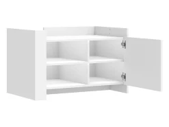 Mesa de centro madera de ingeniería blanca 80x50x50 cm