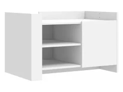 Mesa de centro madera de ingeniería blanca 80x50x50 cm