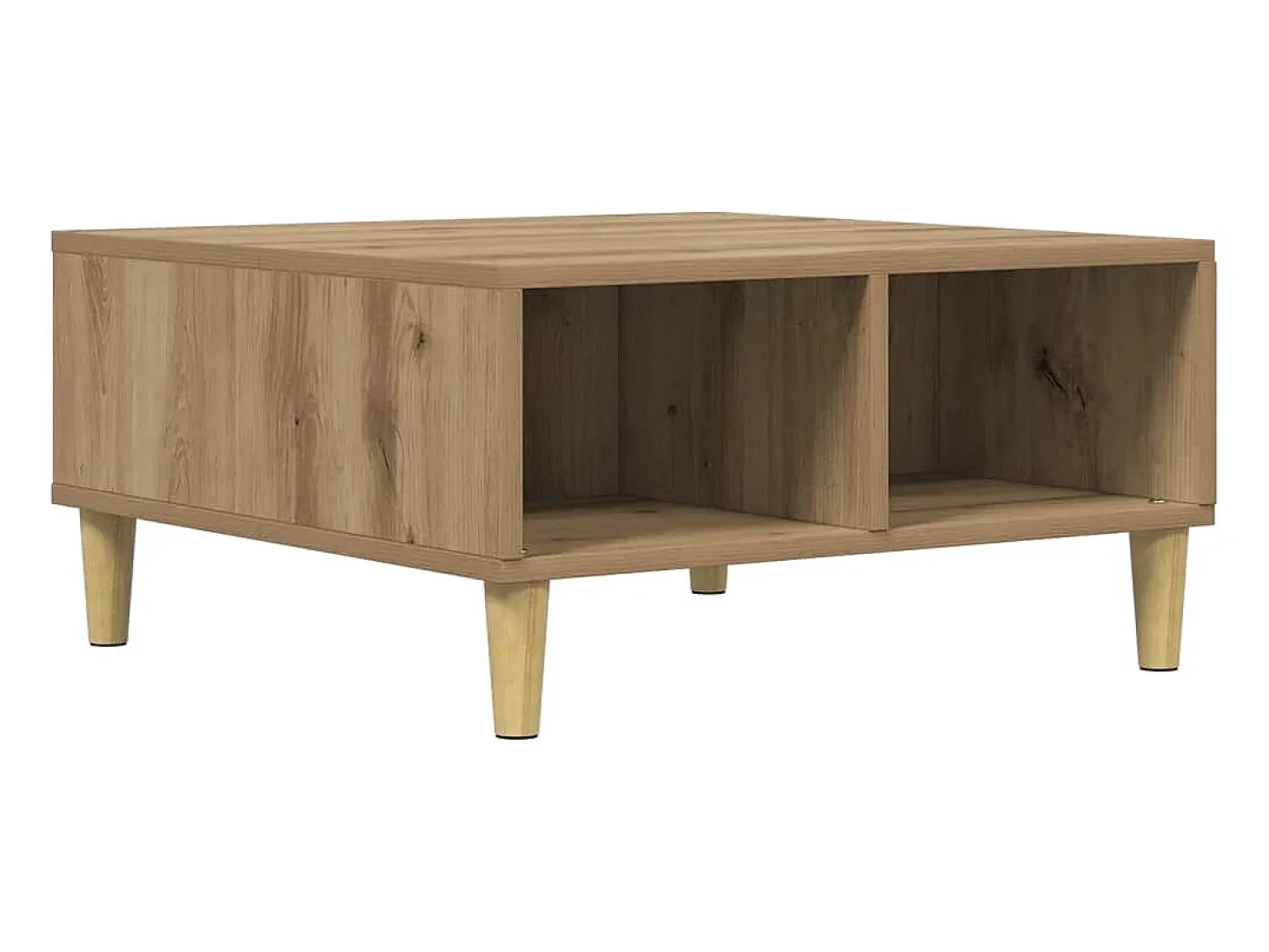 Mesa de centro madera de ingeniería roble artisan 60x60x30 cm