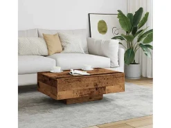 Mesa de centro madera ingeniería madera envejecida 85x55x31 cm