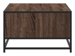 Mesa de centro madera ingeniería metal marrón 100x57x35 cm