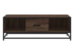 Mesa de centro madera ingeniería metal marrón 100x57x35 cm