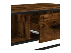 Mesa de centro madera ingeniería metal roble humo 100x57x35 cm