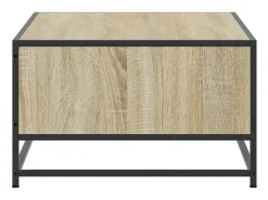 Mesa de centro madera ingeniería metal roble Sonoma 100x57x35cm