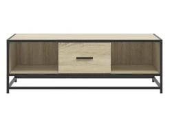 Mesa de centro madera ingeniería metal roble Sonoma 100x57x35cm