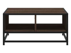 Mesa de centro madera ingeniería y metal marrón 60,5x60,5x30 cm