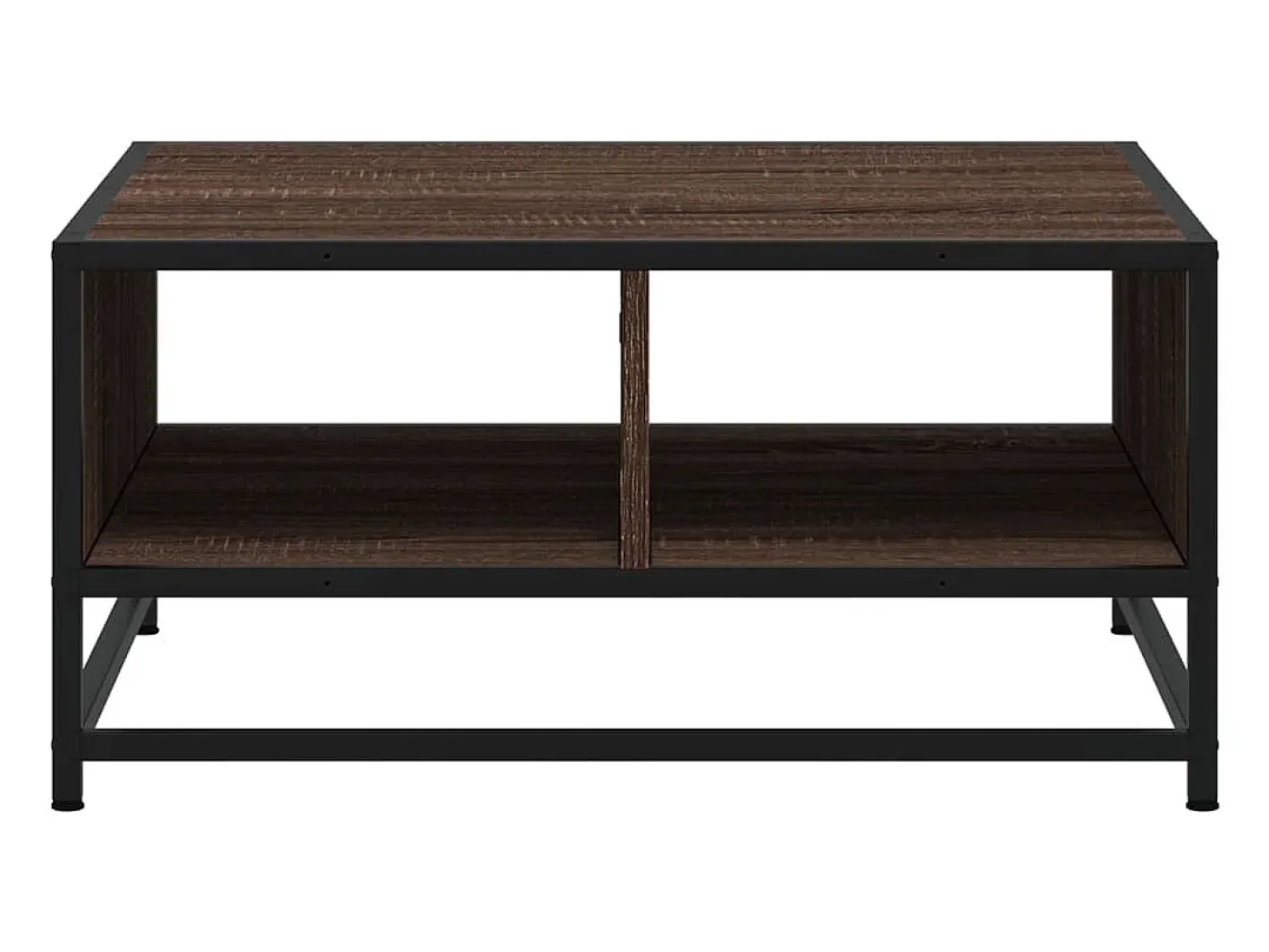 Mesa de centro madera ingeniería y metal marrón 60,5x60,5x30 cm