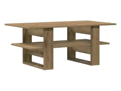 Mesa de centro madera ingeniería roble artesanal 102x55x42cm
